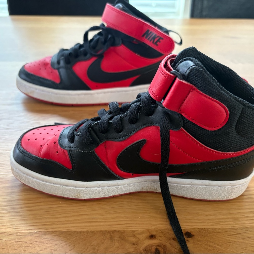 Nike Black and Red High-Top Sneakers - Picture 2 of 6